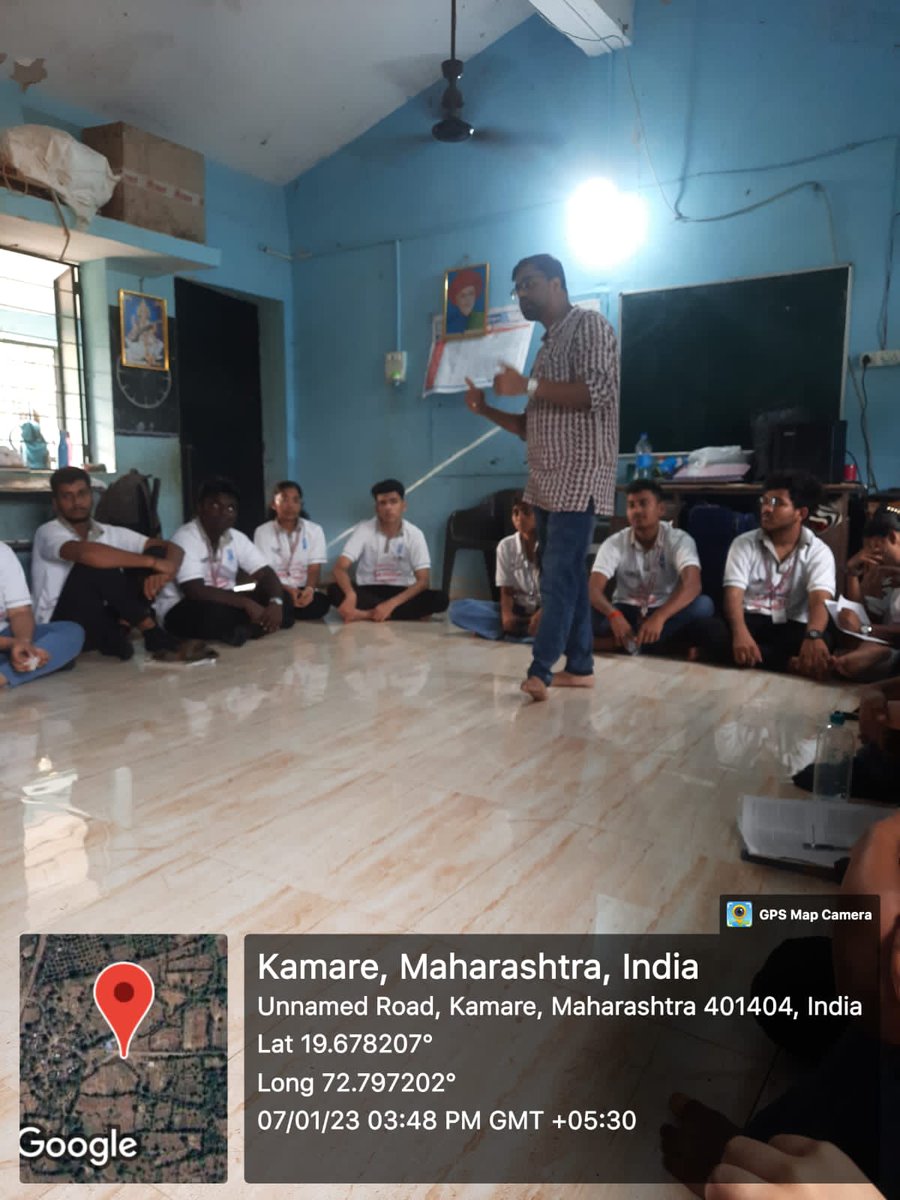 nss_unit_wilson's tweet photo. Day 1 activities:
 -Mr.Digambar Acharya conducted session on the topic 'encounter with social realities'. 
 -Evening :Ratrashala was also organised by the Volunteers for children.
#nss #nsscamp #nssunitofwilsoncollege #Palghar #Varkhunti https://t.co/S6CGVT9VZX