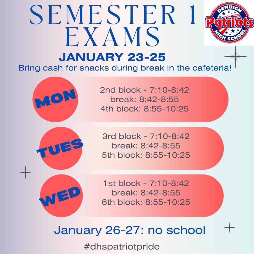 Let’s finish this semester strong Patriots! #dhspatriotpride