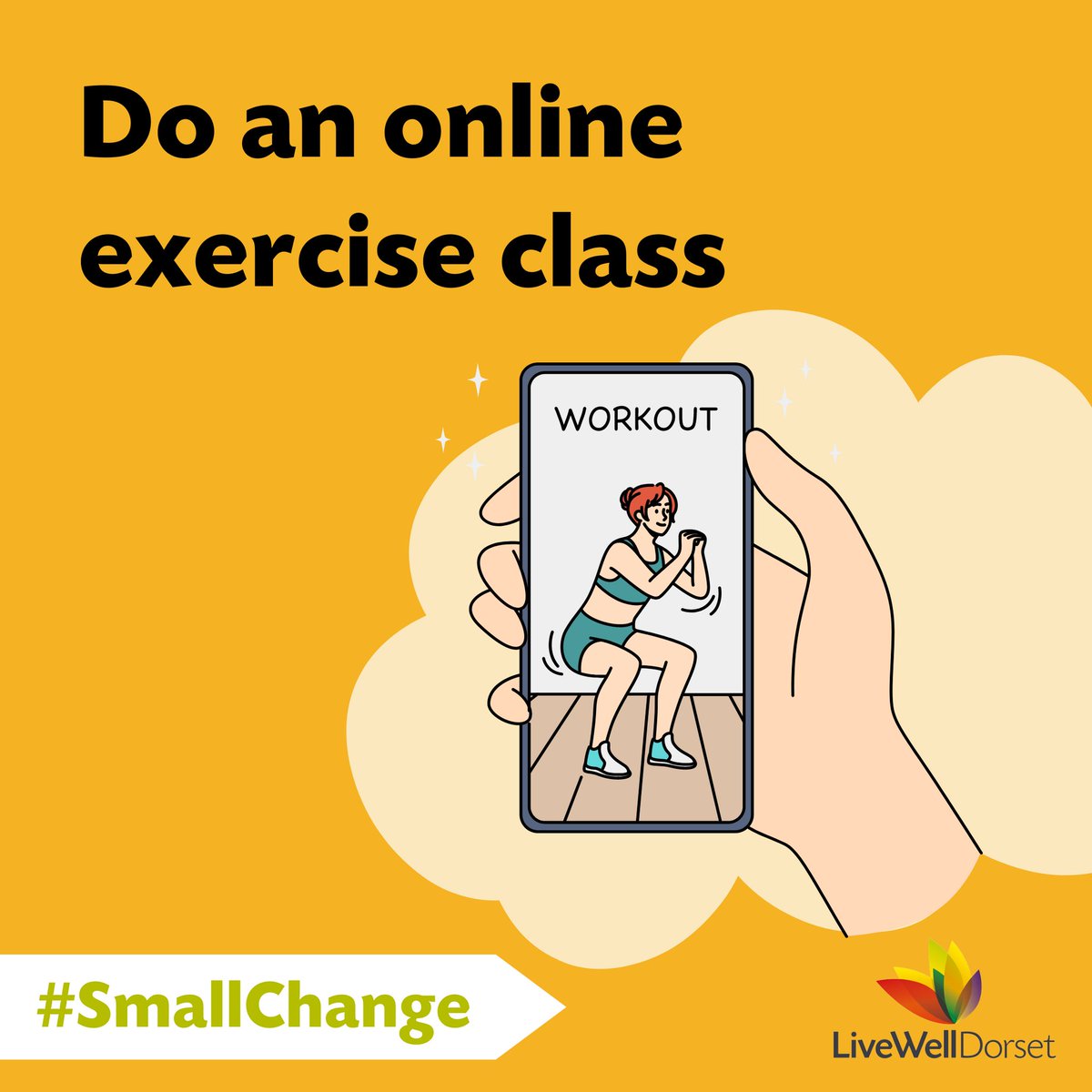 LWDorset's tweet image. Today’s #SmallChange: do an online exercise class 💻

There has been an explosion in online exercise videos. Make the most of this chance to get more active. By working out at home you'll save time, money and have some privacy. Choose your workout: orlo.uk/Z8L2q