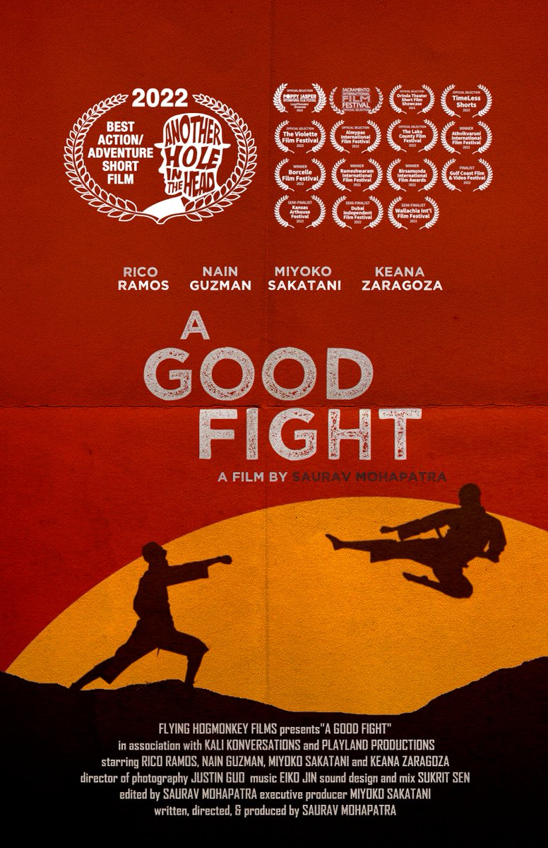 mohaps's tweet photo. Our short film "A GOOD FIGHT" won "Best Action/Adventure Short Film" at the Another Hole in the Head film festival in San Francisco by SF Indie. (@AHITHfilmfest)

Congrats to the cast/crew and hearty thanks to our fans and the festival organizers.
#ShortFilm #Winner #filmfestival https://t.co/4KBh1oMfYq