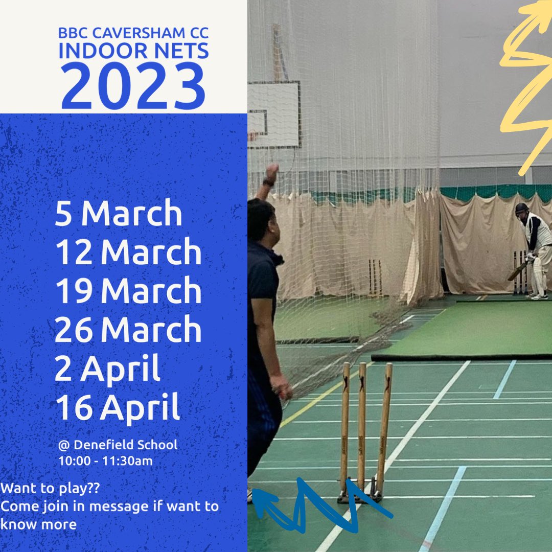BBCCavershamCC's tweet photo. Not long to go until we start our winter training. Get those dates down. 

If you do fancy joining the club or giving it a go in 2023 - message us here or email bbccavinfo@gmail.com or CavershamCricketClub@hotmail.com https://t.co/3o5L0swuGX