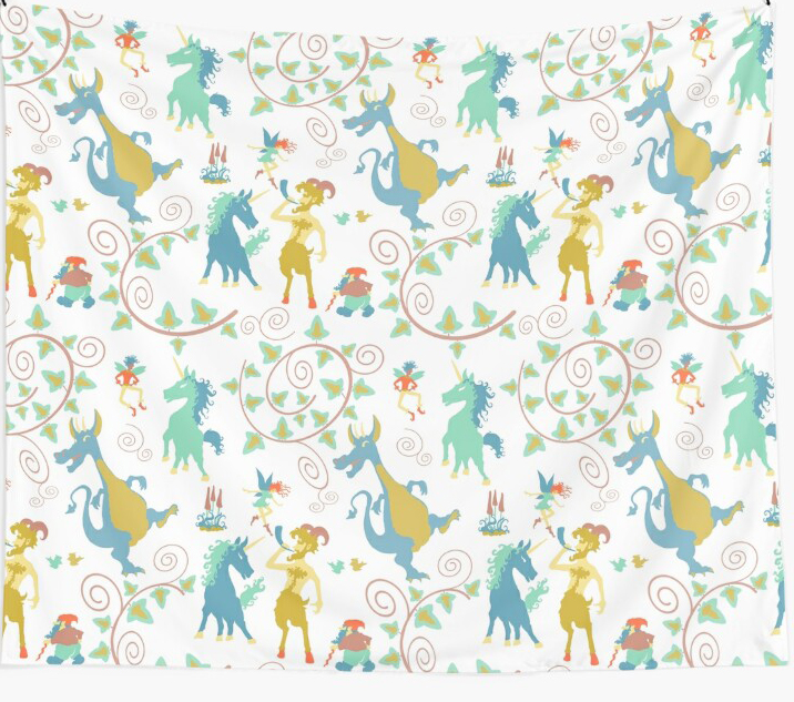 #art #original # #MaGJiC1  #handdrawn #Pagan, # #Folklore #fairies #fairy #Fae #faerie  #flowers # #pixie #Imp #mushrooms #toadstools #Daisies #daisy #wallpaper #fabricprint #faun #satyr #gnome #Dragon #Ivy #enchanted #magic #pattern #unicorns