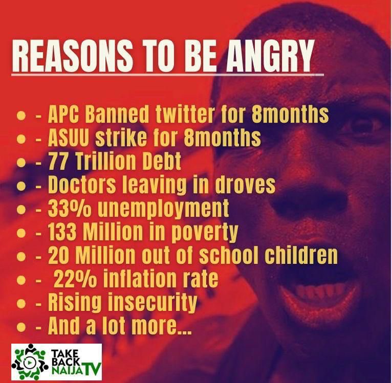 JosephOnuorah's tweet photo. There are Millions of Reasons to Teach @OfficialAPCNg a big lesson come Feb. 25 2023 / Nigerians will not tolerate 8 years of blight 😭 😭 😭 

Its time to #TakeBackNaija 

Let’s take that ANGER 😡 to the Polling Units on Saturday 25th Feb 2023 

#ObiDattiInKano https://t.co/CaOdquFqlL