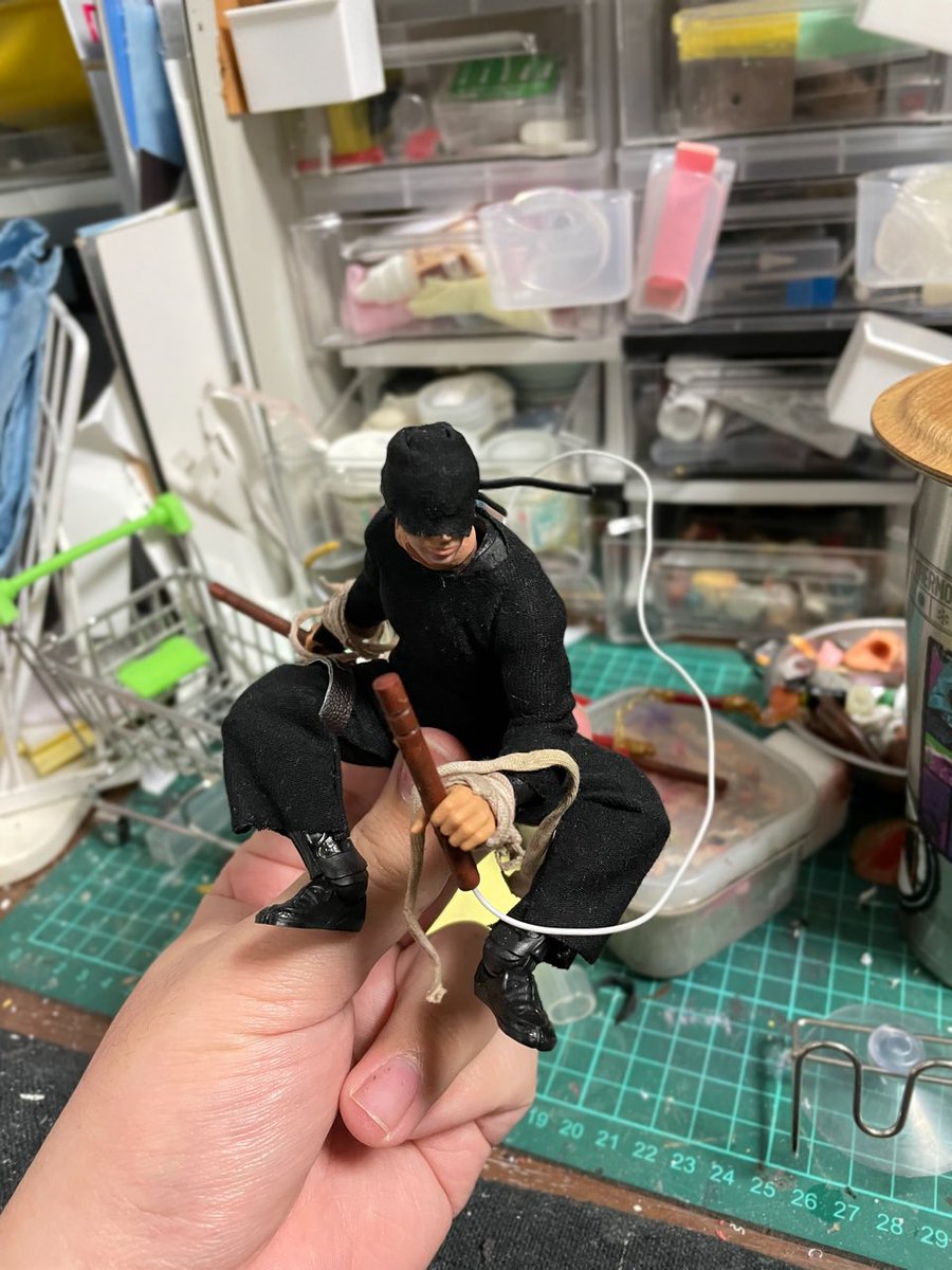 okina1992's tweet photo. 余ってたgiジョーの素体で、簡単デアデビルのカスタム中。大体完成しました。叫び顔も作成予定。
#マーベルレジェンド
#MarvelLegends #アメトイカスタム https://t.co/bQPnEvXiPh