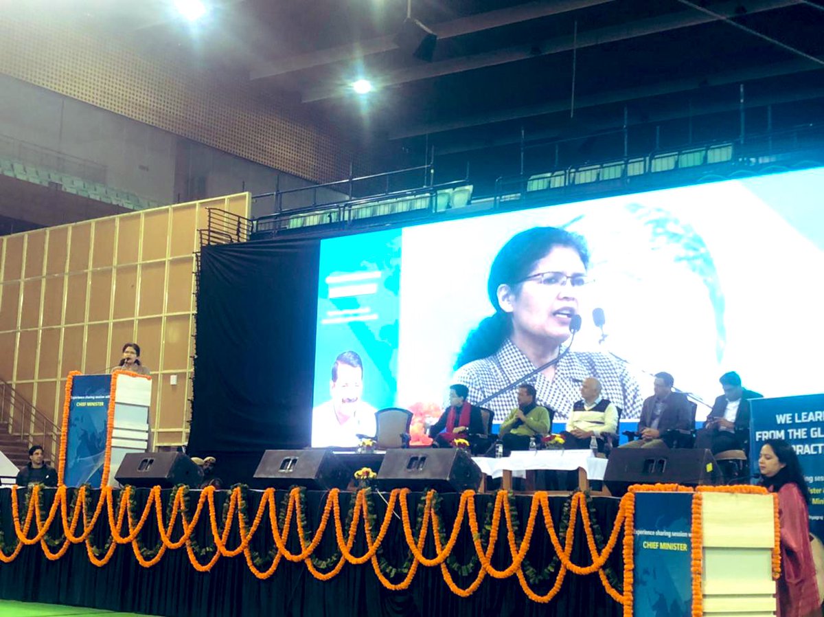 Dir_Education's tweet photo. An experience sharing session was organised today at Thyagraj Stadium in which all the officials of DoE and @SCERT2021 were invited to share their learnings with Hon. CM @ArvindKejriwal &amp; Hon. Dy CM @msisodia 

These sharings will empower and revolutionise #DelhiEducation https://t.co/q0uiGKOs2I