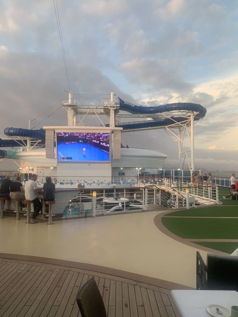 JimWilsonMedia's tweet photo. Okay then, tennis on the high seas, love it and this is awesome @AustralianOpen #PacificAdventure ๐๐ณ๏ธ๐พ๐ฆ๐บ https://t.co/fBYoVi0t2o
