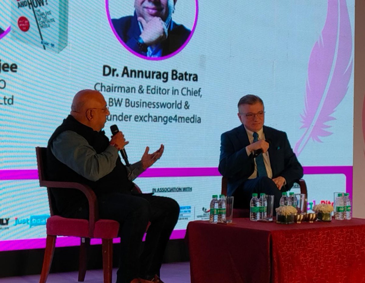 BWBusinessworld's tweet image. Live: @RobinBanerjee_ President &amp;amp; CEO, Caprihans India Limited discussing his book 'Who Blunders &amp;amp; How' with @anuragbatrayo, Editor-in-Chief &amp;amp; Chairman, BW Businessworld &amp;amp; Founder, @e4mtweets at Indian Business Literature Festival #PuneChapter 

Join On: bwevents.co.in/india-business…