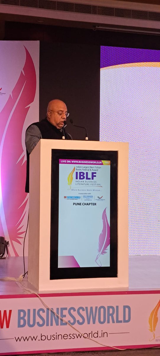 BWBusinessworld's tweet image. Live: Dr. @anuragbatrayo, Editor-in-Chief &amp;amp; Chairman, BW Businessworld Group &amp;amp; Founder, @e4mtweets speaking at Indian Business Literature Festival #PuneChapter #IBLF 

Join On: bwevents.co.in/india-business…