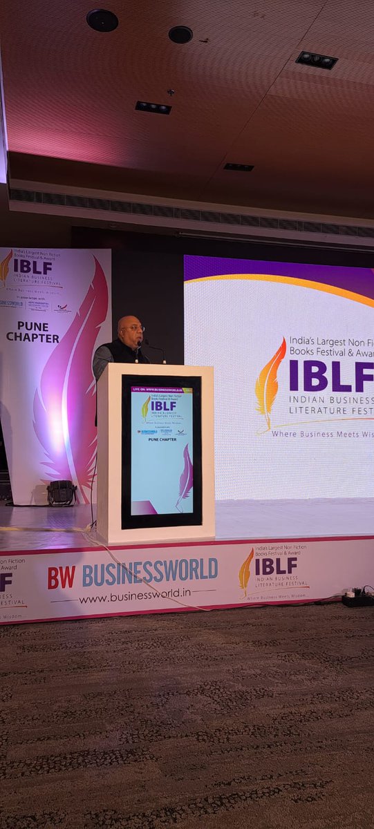 BWBusinessworld's tweet image. Live: Dr. @anuragbatrayo, Editor-in-Chief &amp;amp; Chairman, BW Businessworld Group &amp;amp; Founder, @e4mtweets speaking at Indian Business Literature Festival #PuneChapter #IBLF 

Join On: bwevents.co.in/india-business…