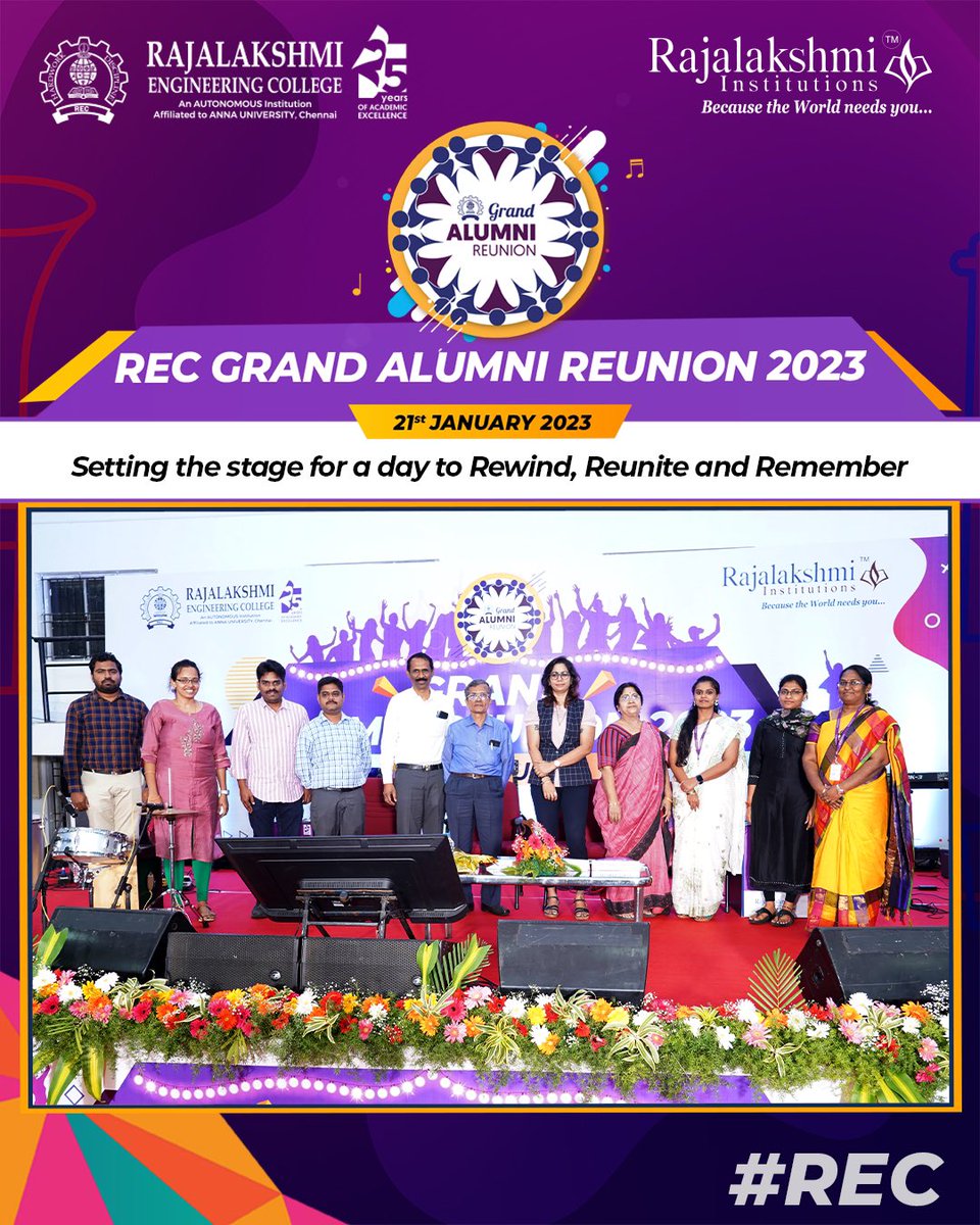 myrecchennai's tweet photo. The REC Grand Alumni Reunion was an unforgettable event!
#GrandAlumniReunion #MemorableMoments #TimeToReconnect
#alumni #RecAlumni2023 #reunion #REC #Rajalakshmiinstitutions #RajalakshmiEngineeringCollege #EngineerTheFuture #EngineerYourFuture #Engineering #ExperienceREC https://t.co/nweunX1Ts1