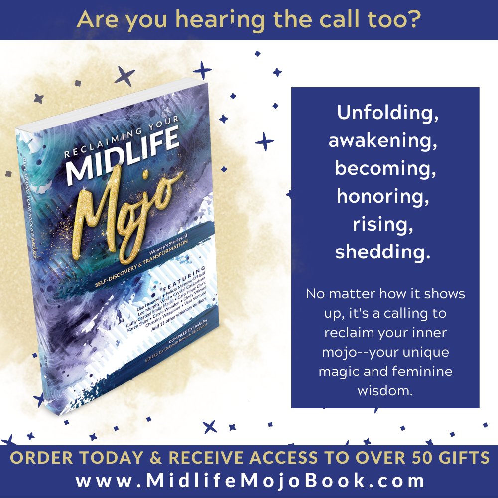 LindaJoy's tweet photo. Enjoy the stories of midlife transformation shared by @emilymadill @carahopeclark @DonnaDuffy Lee Murphy Wolf, Susan Opeka, Amy Knox, Claire K. Croft in the new #MidlifeMojoBook Order today at https://t.co/EfUJ5o6uVb https://t.co/2mDX5o0wbN