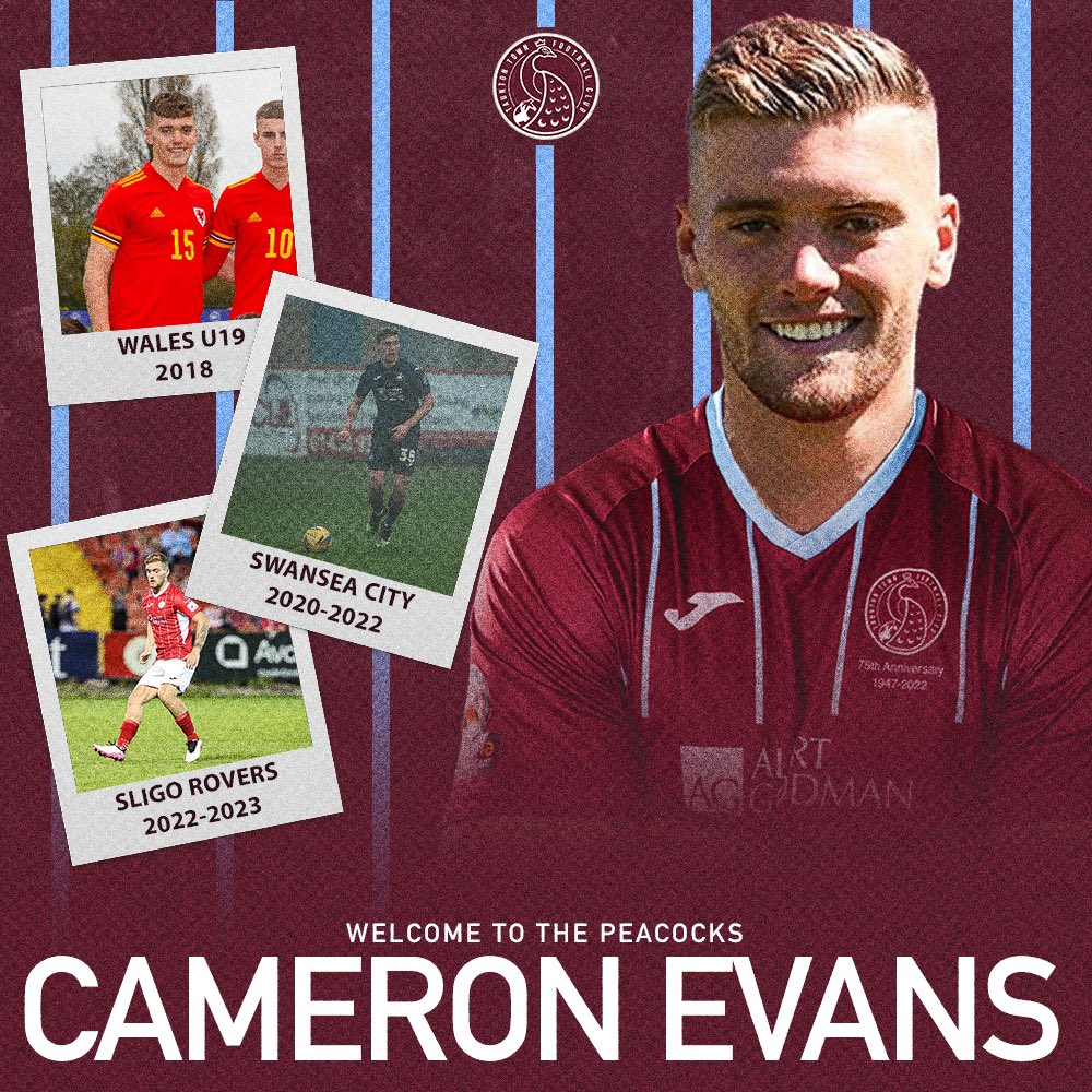 ✍️| 𝗪𝗲𝗹𝗰𝗼𝗺𝗲 𝗖𝗮𝗺𝗲𝗿𝗼𝗻 𝗘𝘃𝗮𝗻𝘀… We can confirm that Cameron Evans has agreed terms and signed on for the second half of the 2022/23 season subject to international clearance. #UpThePeacocks