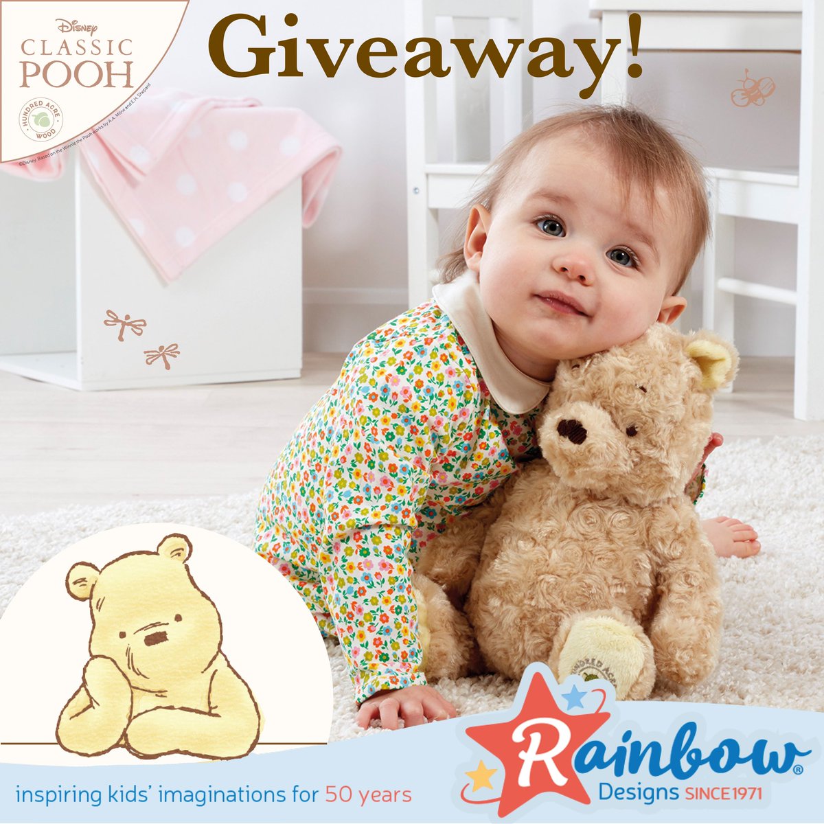 To celebrate Winnie the Pooh Day we are giving away our Cuddly Winnie the Pooh Soft Toy. For a chance to win:
RT &amp; Comment #WinniethePoohDay
Closes at 8pm 23/01/23 UK Only, Full T’s &amp; C’s on FB &amp; IG #Giveaway #giveaways #win #giveawayuk