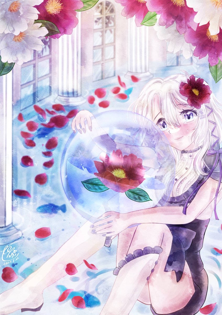 「髪飾りが赤椿バージョン。 」|ひなっツ꒰ঌ🐰໒꒱のイラスト
