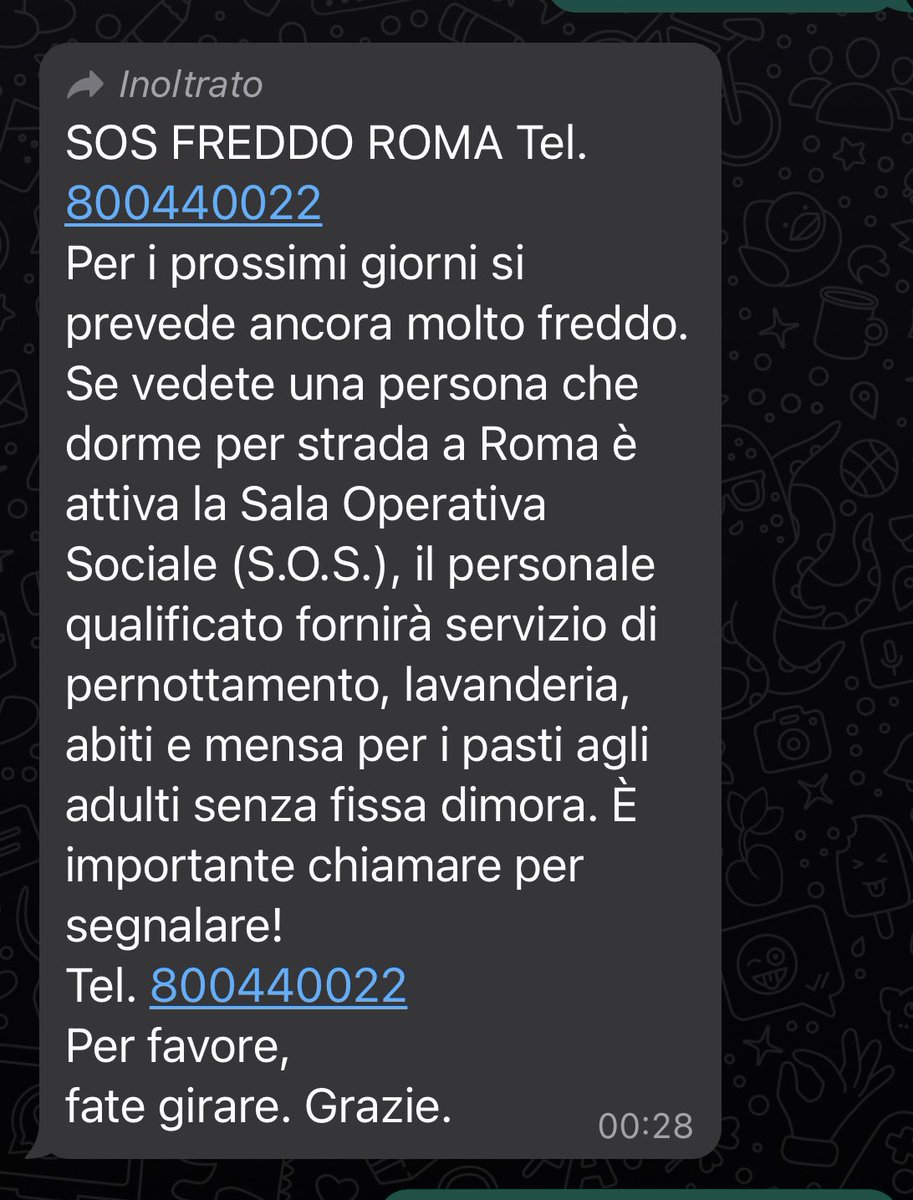 #sosroma #MaCheFreddoFa ciao a tutti, condivido per chi vive a Roma