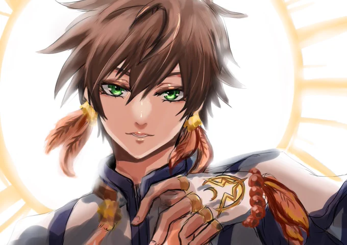 前に描いたスレイAIに通したら導師にブーストがかかりました!祭事中の導師様かな!? 