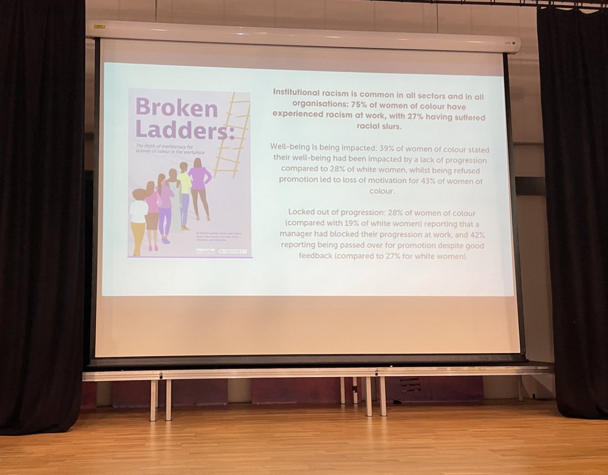 frankietweetart's tweet photo. Powerful talk from @shabnabegum76 of the @RunnymedeTrust at the @BAMEedNetwork conference yesterday. Lots resonated with me, particularly this.
#BrokenLadders
The myth of #meritocracy for #womenofcolour in the workplace
https://t.co/IFTAMtnnWU https://t.co/4rPaBN28a5