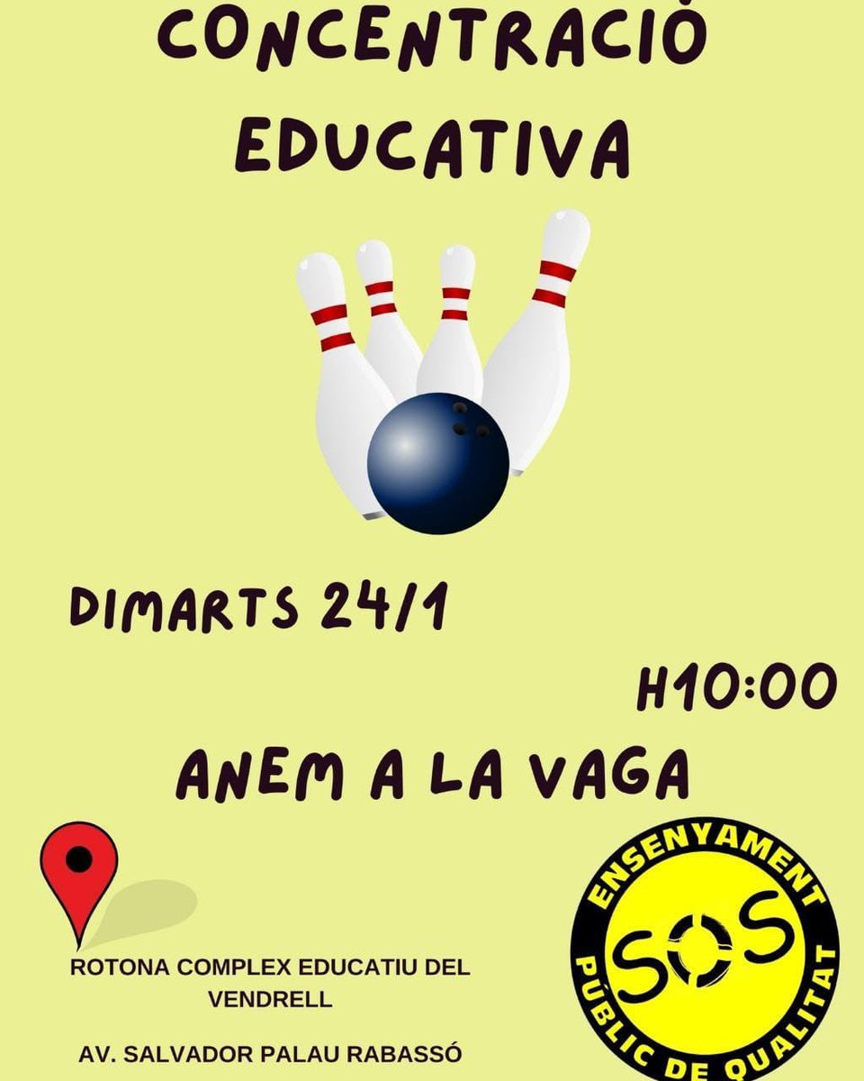 Som_Poble's tweet photo. ✊🏼✏️ Els docents lluitant també estan educant!
📆 Dimarts 24 de gener a les 10h. a la Rotonda del Complex Educatiu del #Vendrell
#SomPoble #SomUnitat https://t.co/6B9TABBSNk