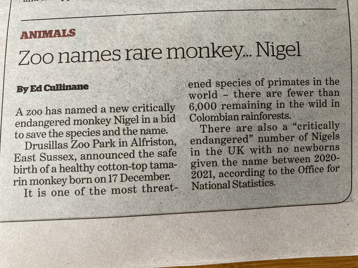 nigeljeffries's tweet photo. And good know that the link has been made between the name Nigel and similarly endangered species in a zoo https://t.co/Qkr611VuZt