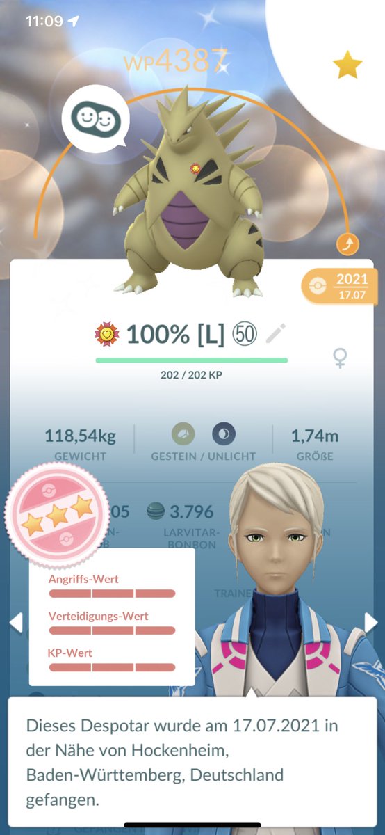 BlackJay_03's tweet photo. Love them!! And finally maxed out. 🥰 #PokemonGo #Tyranitar #Shundo #Shadow #100IV https://t.co/rdINiYQQY0