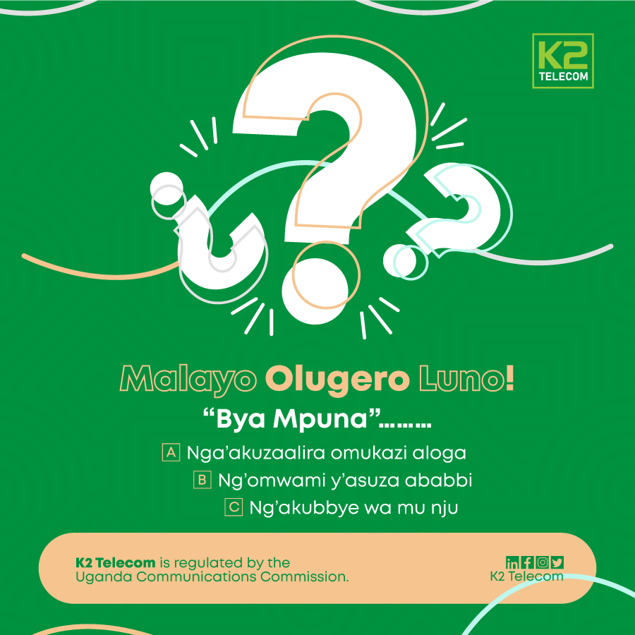 K2telecomug's tweet photo. Malayo olugero luno.
“Bya Mpuna”……………
#K2Telecom #K2Eggumidde #Ekyaffe #Gettingyoucloser https://t.co/oWsYwxsMa4