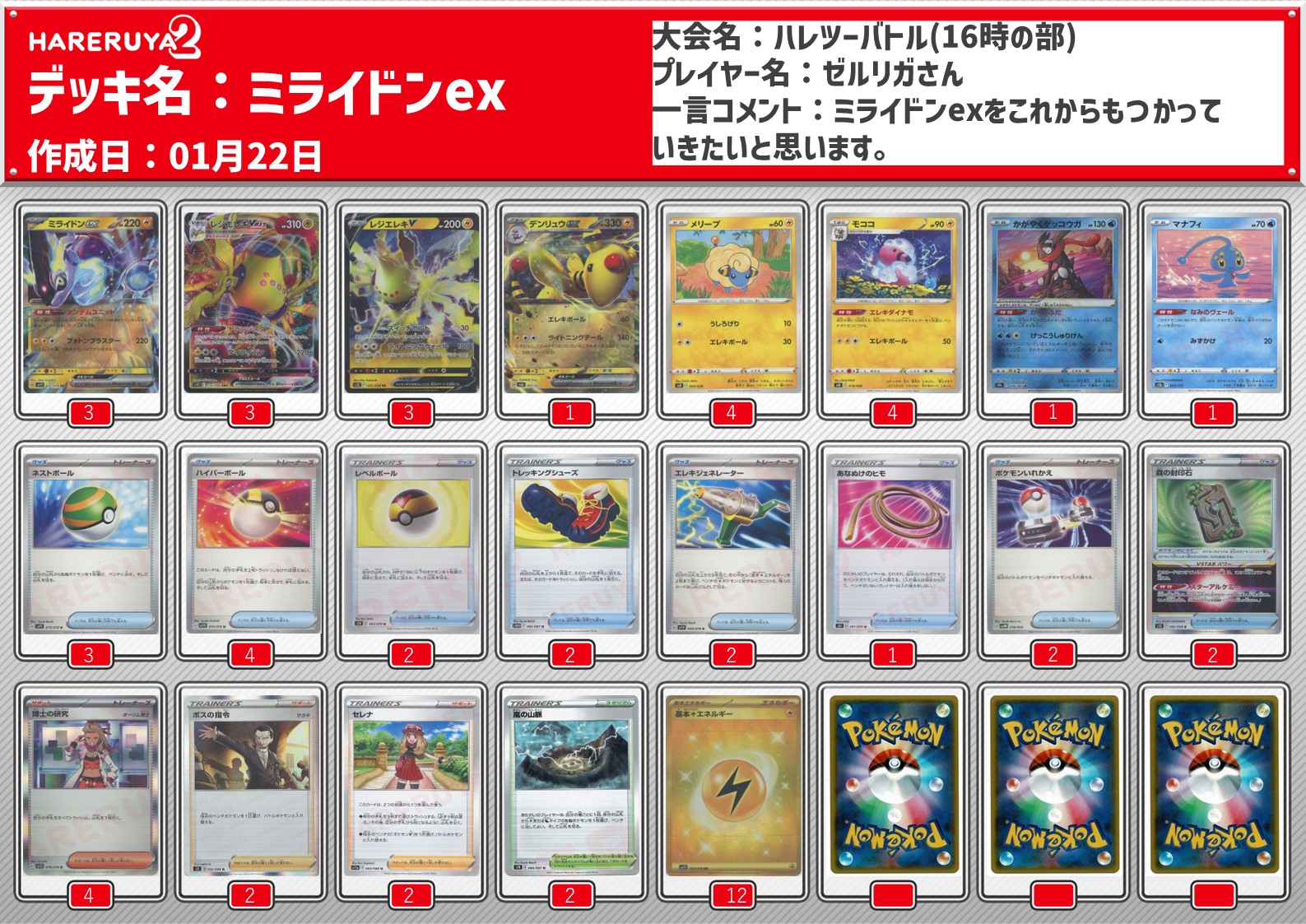 ディアルガVSTAR／ジバコイル ジムバトル優勝デッキ（2023年