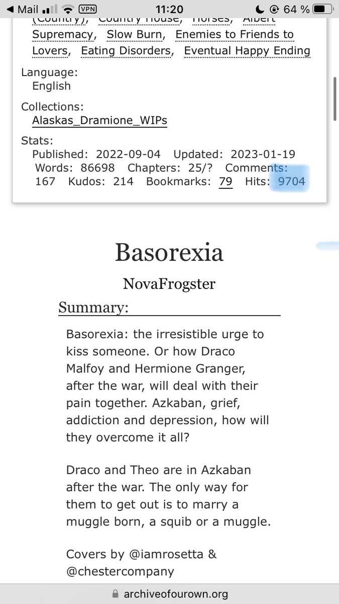 nova_frogster's tweet photo. DO YOU REALISE??? BECAUSE I DONT 
We’re almost reaching 10k hits on #basorexia and I’m honestly going to cry.
I started writing it in June, posted the first chapter on the 4th of September 😭
So can you share it? Can we reach it for good? 🥹❤️ #dhr

RT PLS
https://t.co/iYAYX96Okl https://t.co/pVIm7lIUqL