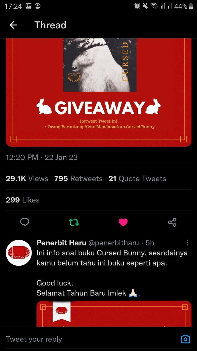dyaaajaa's tweet photo. @penerbitharu Done , terimakasih sudah giveaway bukunya kak💕 https://t.co/Fgo9dcKp6g