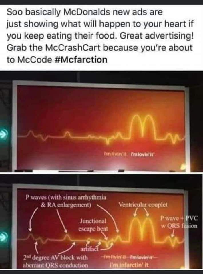 menonvarsha's tweet photo. #McDonalds has finally accepted the truth on what can happen to your heart if you eat their food continuously.
#Mcfarction #McCode #McCrashCart https://t.co/S3kNRHpGbv