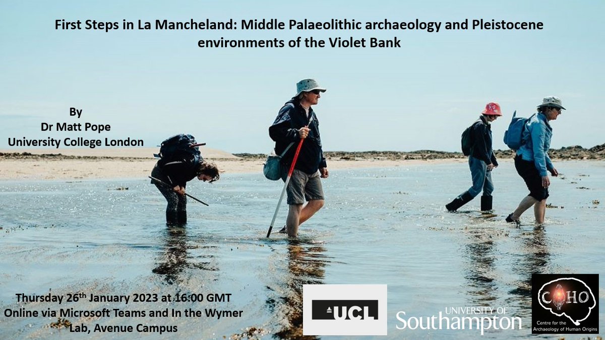 CAHO_uk's tweet image. We are really excited to have @MattPope joining us on the 26th January at 16:00 GMT to talk about recent excavations! See poster below for more information. If you would like to join, get the link at: linktr.ee/caho_uk.
#CAHO #Palaeolithic #Archaeology #Pleistocene