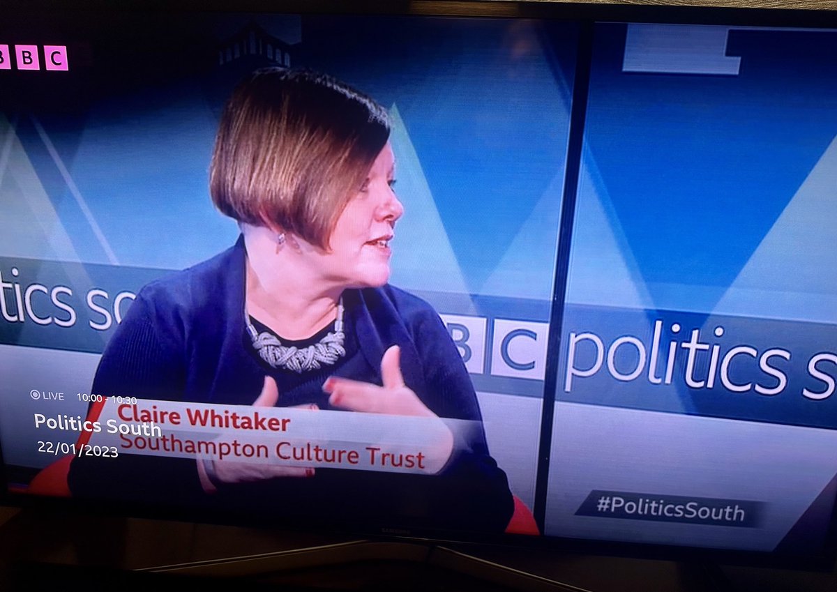 Good to see #clairewhitaker from ⁦@SOCultureTrust⁩ talking on #PoliticsSouth today about developing the #cultureoffer in #southampton #collaboration #youngpeople #learning #mixedeconomy 👌👏👍