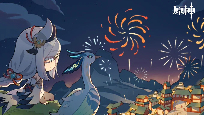 原神公式weiboより《2022年の春節 ミニキャライラスト まとめ③》 