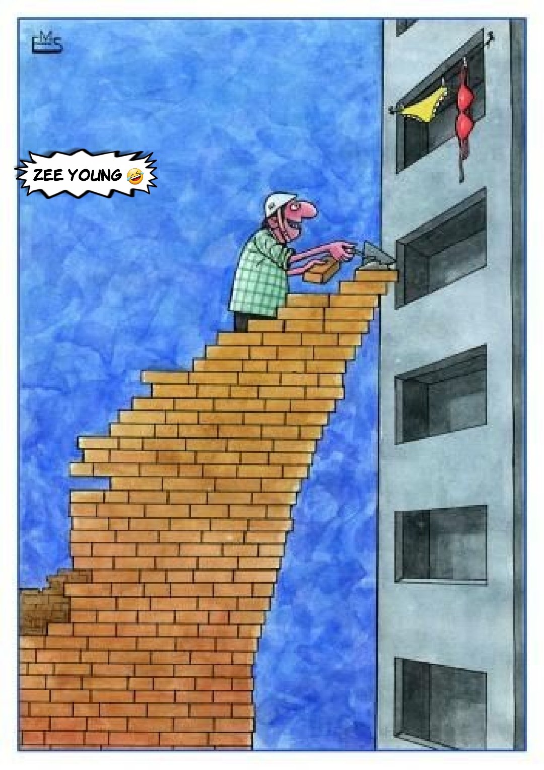 Карикатура на строителя