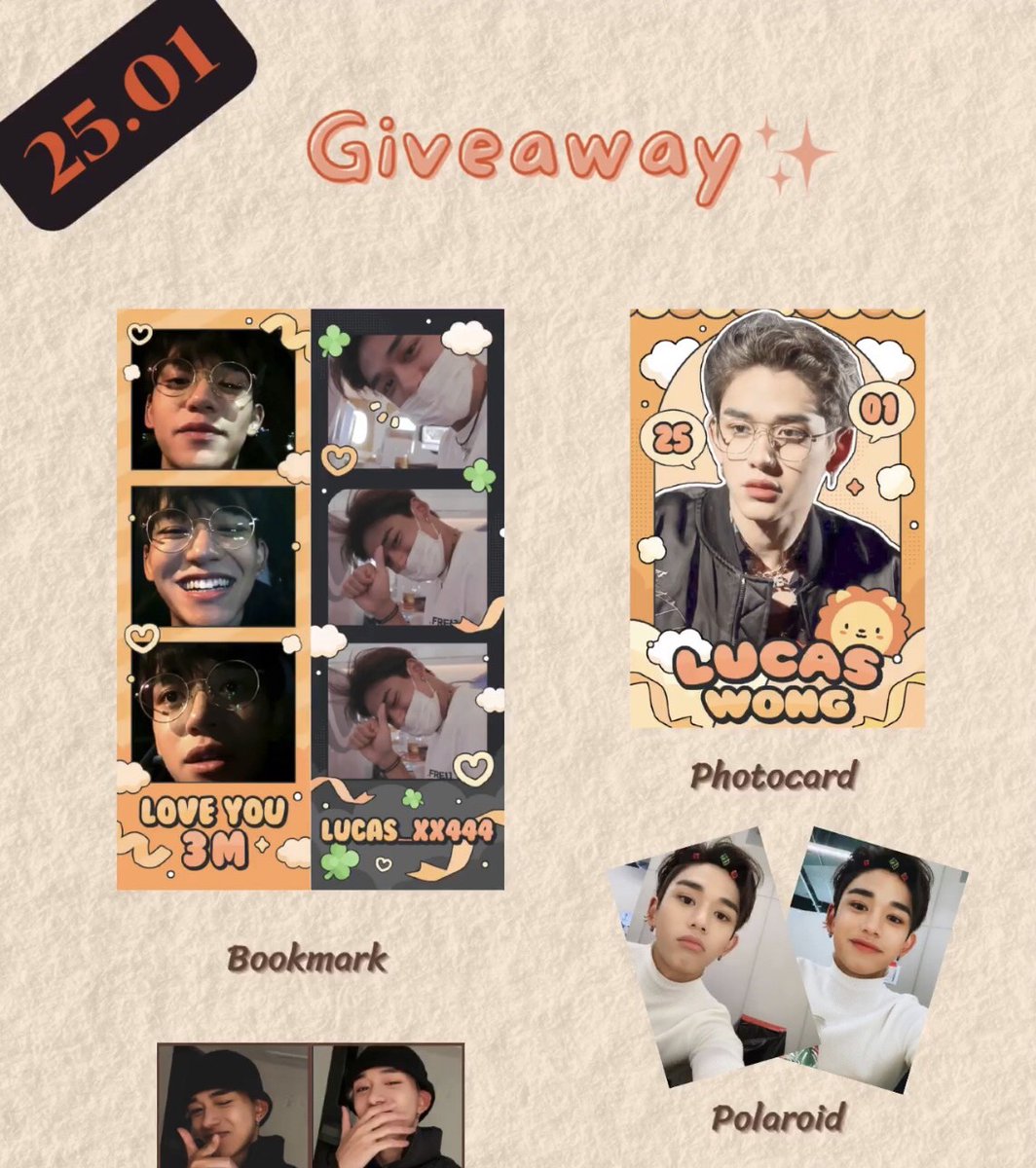 Plmumeelala's tweet photo. ✨️ pls rt giveaway Lucas 

🍀 สุ่มแจก 10 set 
🌈 rt only | free shipping ✔️
🍭 สุ่มวันเกิดลูคัส แท็กเรียกค้าบ

#LUCAS2023CurtainCall #HappyLucasDay 
#LUCAS #WeLoveYouLucas https://t.co/OYfi75HqbI