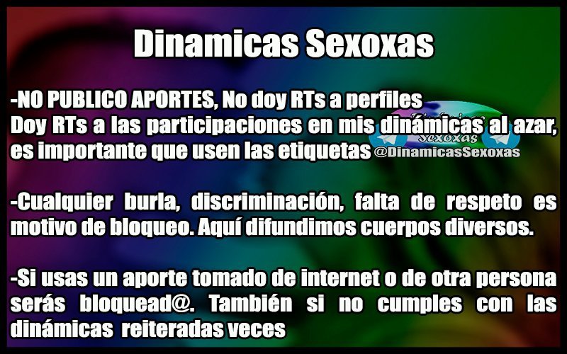 PlacerParaTodos's tweet photo. LEER ANTES DE PARTICIPAR

Las dinámicas son para todos los gustos, orientaciones e identidades. Si no te gusta algo solo ignora

Cuentas asociadas
➡️@VideosSexoxos
➡️@Audiossexoxos
➡️@ParejasSexosas
➡️@FantasiaSexoxa
➡️@DiversidadLGBTQ
➡️@PajasSexoxas
➡️@ZoomSexoxo https://t.co/2zK0iHO5xP