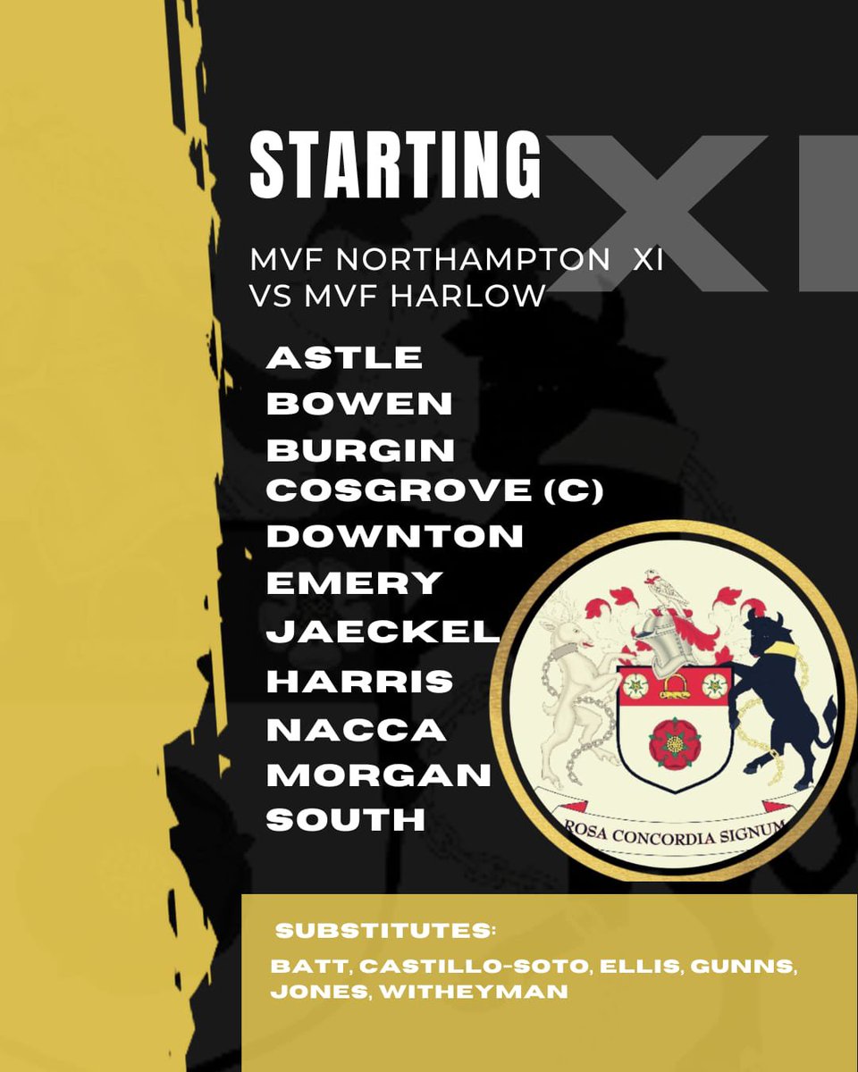 NNExilesFC's tweet photo. Today’s teamsheet for our game at home vs Harlow MVF https://t.co/EqatN4EeD0