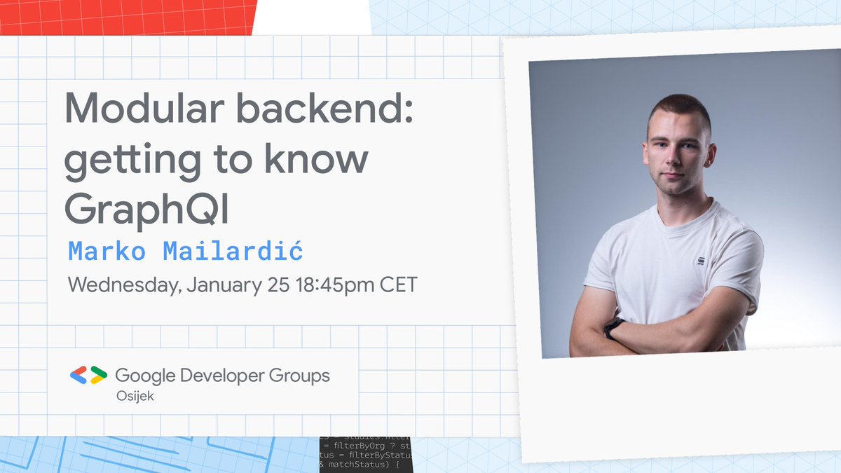 As a backend software engineer at  <a href="/Automobilirimac/">Rimac Automobili</a> Marko works on a platform that allows cars to share data with client apps using GraphQL. He'll show us how GraphQL allows developers to build a modular backend.

Check out more at lnkd.in/d2vqb5mN

#gdg #gdgosijek