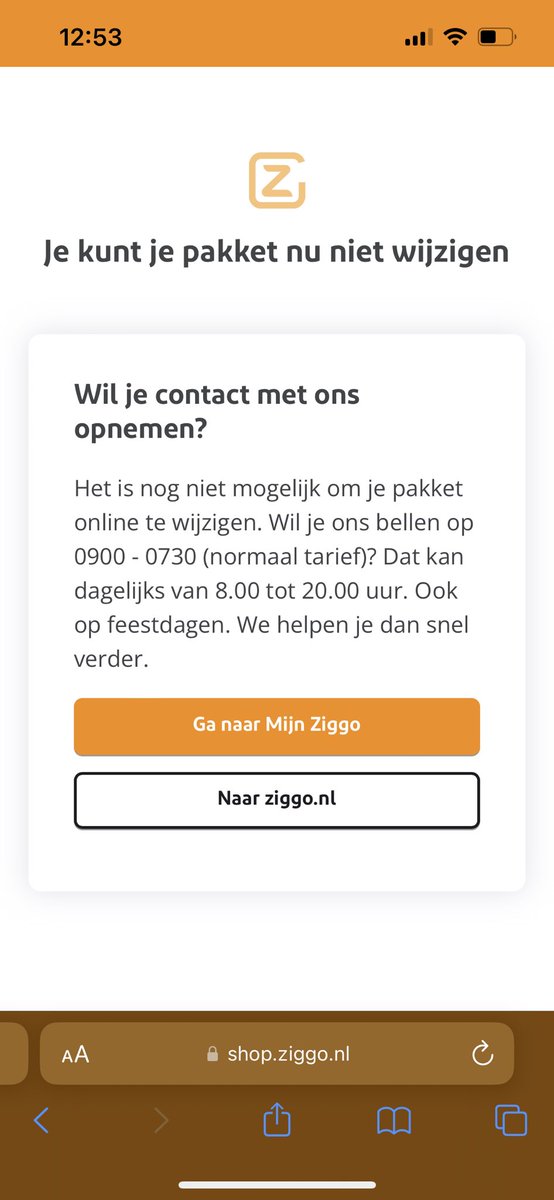 markhogeboom's tweet photo. @ZiggoWebcare Waarom kan ik mijn pakket online niet wijzigen? Wil ESPN aanschaffen. https://t.co/roAUm1dGQJ