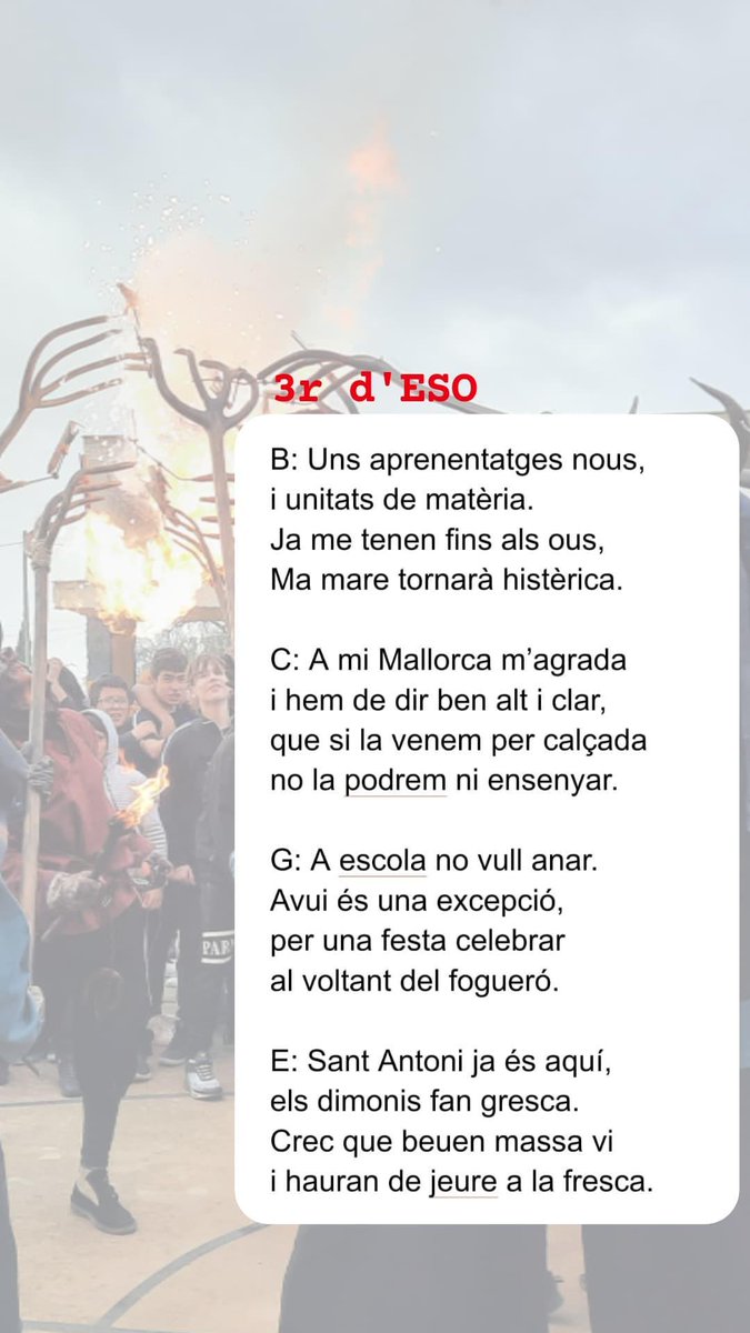 IBinissalem's tweet photo. Aquí teniu les gloses guanyadores del Concurs de gloses 2023, organitzat pel Departament de Català.
Com podeu comprovar, hi ha alumnes amb molta creativitat. https://t.co/1KctwSvK2M