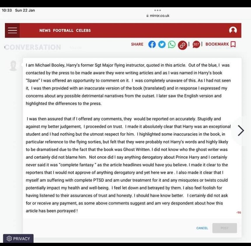 @mirror @news @TommyV14522832
@veteran @veteransmentalhealth The press have misquoted my trusted Army colleague. Now we stand together. @princeHarry @nomorelies  facebook.com/719627954/post…