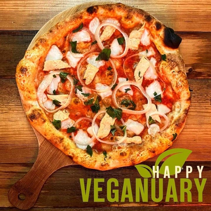 Happy Veganuary! Come try our January special: TiNDLE chicken strips, vegan mozzarella, white onion, and fresh basil on a sourdough base. Call us to book your table! #veganfood #veganuary #handmadepizza #BrewDog #BrewDogPerth