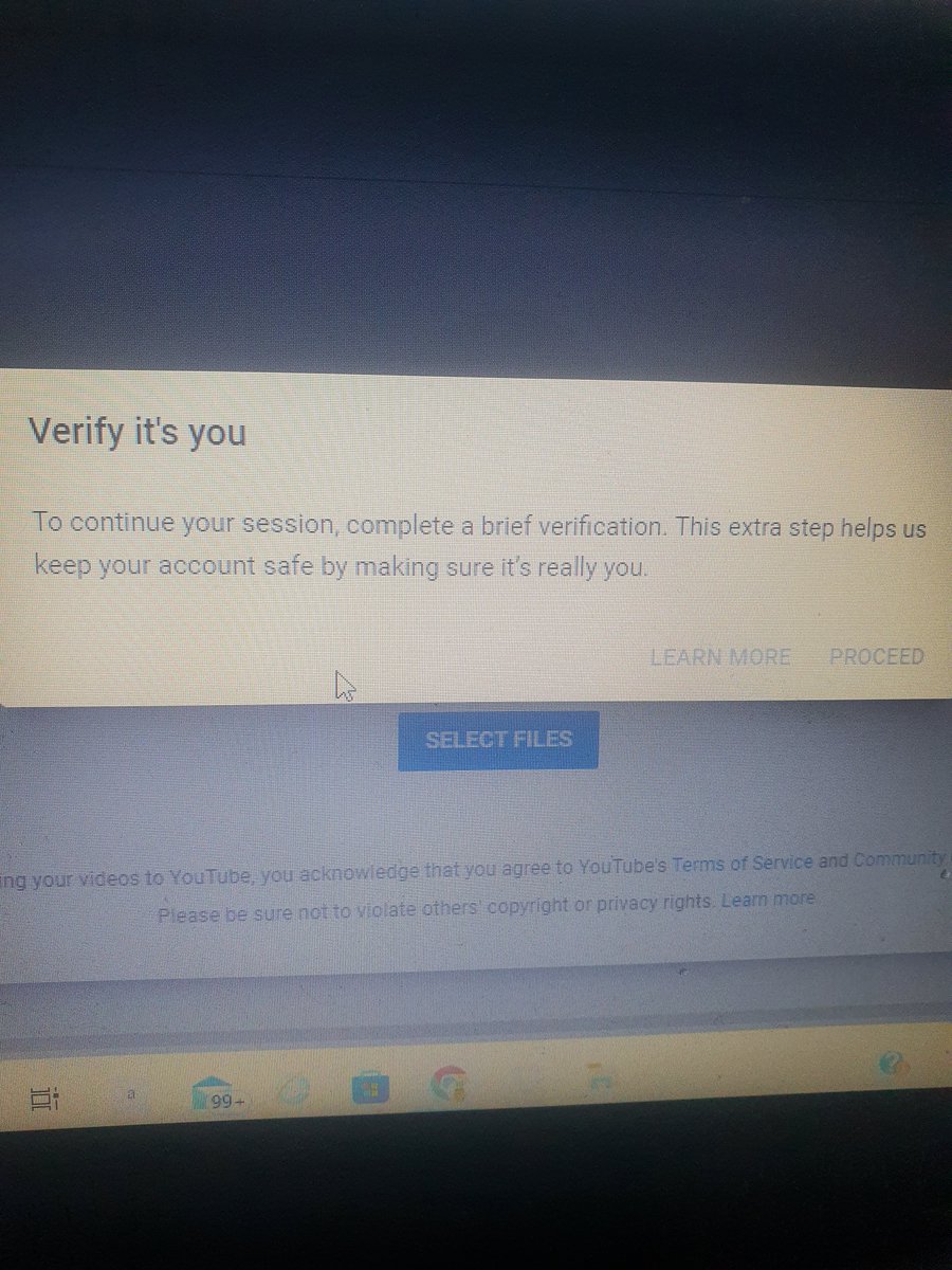 1honeydee's tweet photo. @TeamYouTube Also verified it's  me by mobile and still get this come up whatever i do https://t.co/qPZNDPIT3J