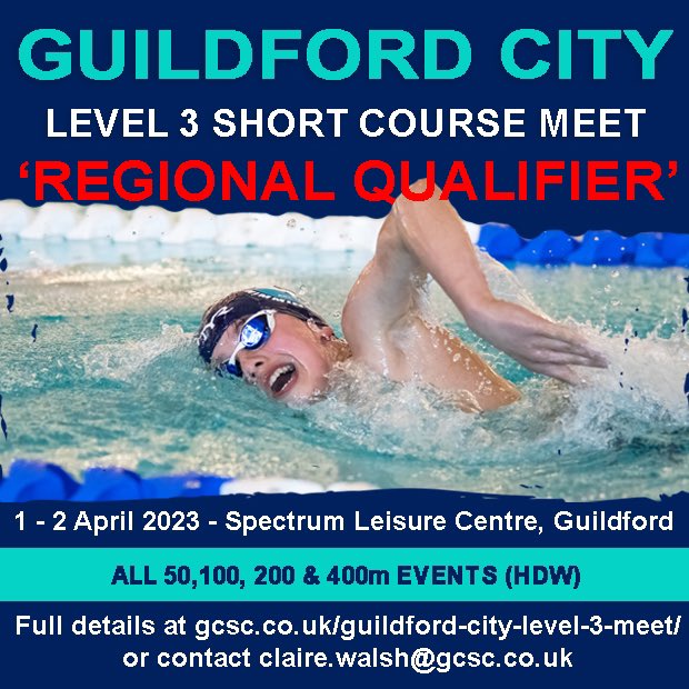 guildfordcitysc's tweet photo. Upcoming meets:

Level 1 National Qualifier: 25/26 March 2023
https://t.co/smbqj4PYMl

Level 3 SC Regional Qualifier: 1/2 April 2023
https://t.co/iq0aVsz9nm

or contact claire.walsh@gcsc.co.uk

#TeamGuildford  #Surrey #Hampshire #Sussex #Phelps #KitKabin #Raceday #Swimming https://t.co/vmmidJUeOc