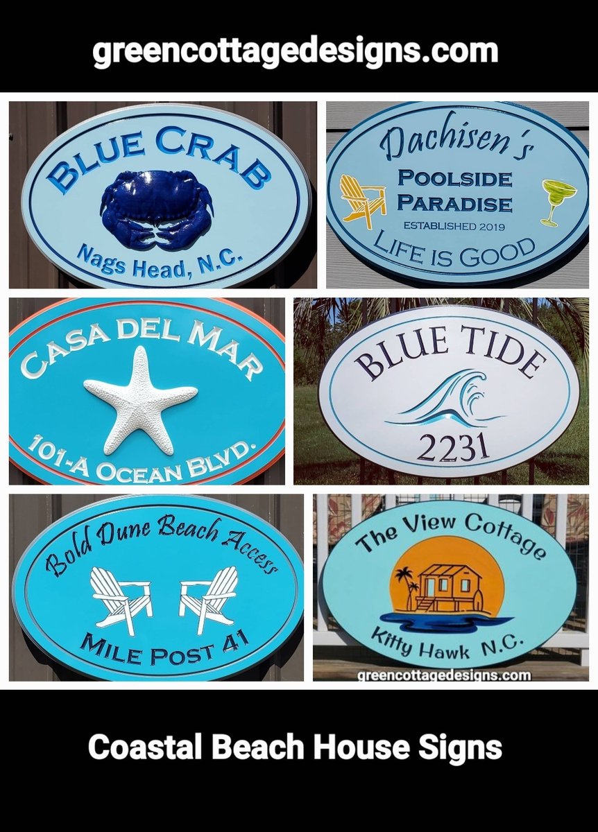 Vacation House Signs greencottagedesigns.com Beach lake Ocean Island Home Name Signs #TreasureCay #Abaco #Bahamas 
#VacationRentalSigns #BeachRental #investmenttips