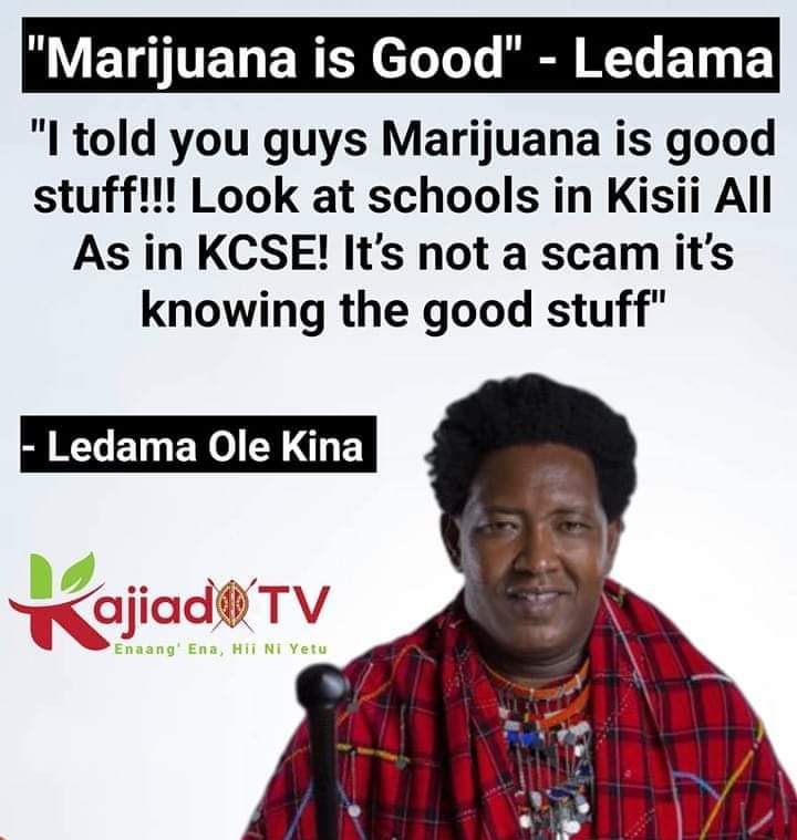 ItsMutai's tweet photo. An elected senator openly proposing that we should let our children, boys and girls in secondary schools smoke bhang/Marijuana! Senator Ledama is an example of the poor leadership that we are forced to put up with in this country. The calibre of leaders we have is horrifying! https://t.co/5X8vESLA2y