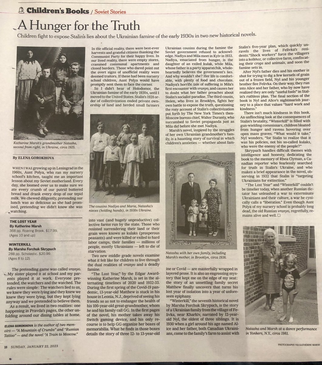 ireadcanadian's tweet image. Congratulations to MarshaSkrypuch whose #winterkill is reviewed in the Sunday @nytimes @nytimesbooks #ahungerfortruth #sovietstories #historicalnovel #ireadcanadian #canadianukrainians #Stalin