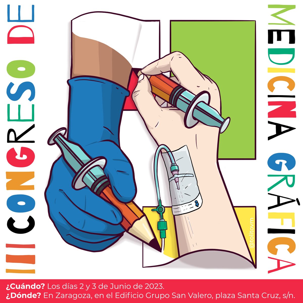 Atención seguidores....¡Noticia!
III Congreso Medicina Gráfica

Cierra tu agenda para los días 2 y 3 de Junio, nos volvemos a ver en Zaragoza  #conMedicinaGráfica
Aún no podemos revelar nada más pero va a ser una pasada!!!!
Te vienes???

Cartel <a href="/tolitovm/">Tolo Villalonga</a>