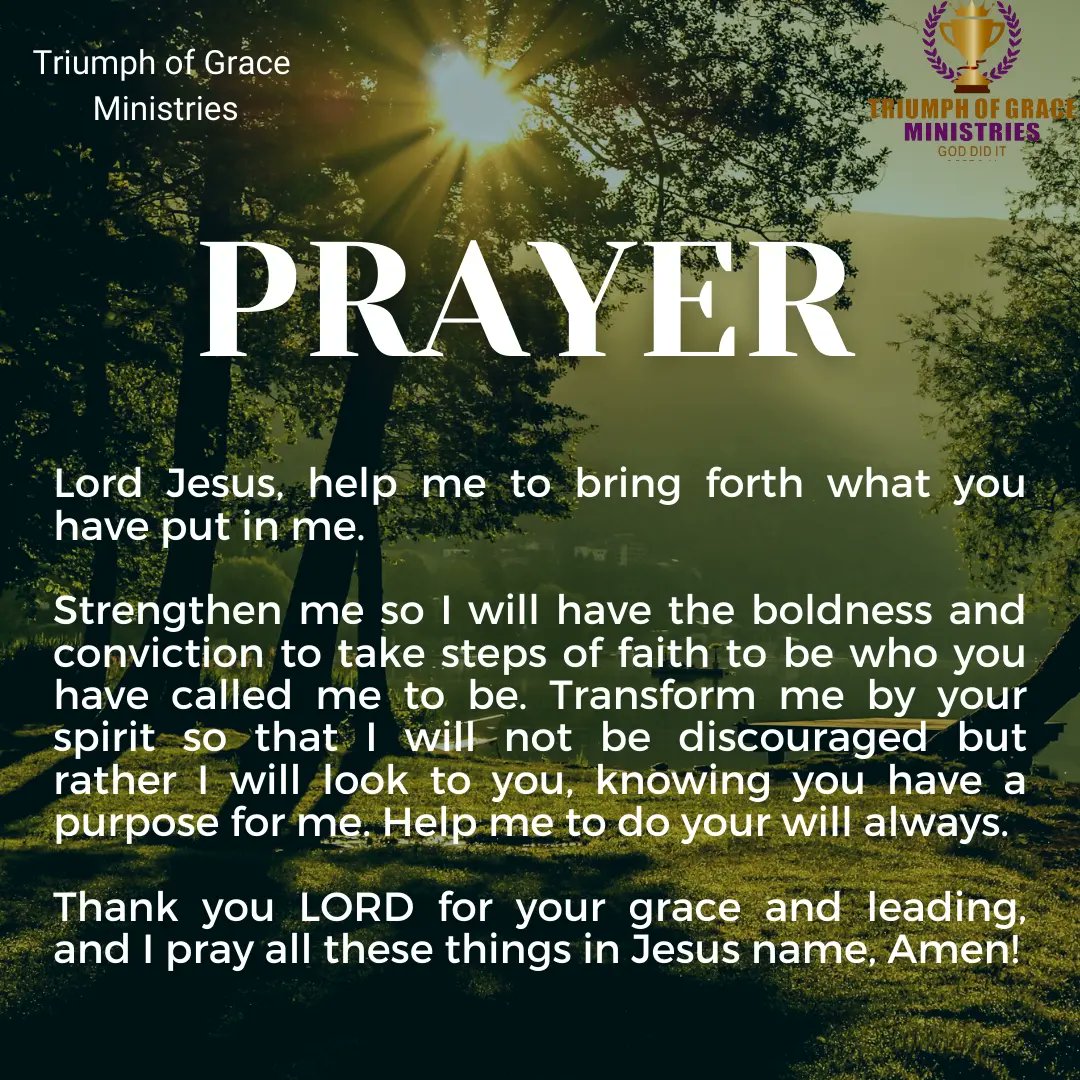 triumphofgrace's tweet photo. BRING FORTH WHAT GOD PUT IN YOU! 🔥🙏
Bring forth what is in you by realising your value to the Lord. Speak the Word of God, trust His promises & walk by faith. What God cannot do, doesn't exist!
God bless you all, Shalom🙏💛
Full 🎥🔗: https://t.co/R10awKDIsM
#BringForth #God https://t.co/wNTX0K3K6x