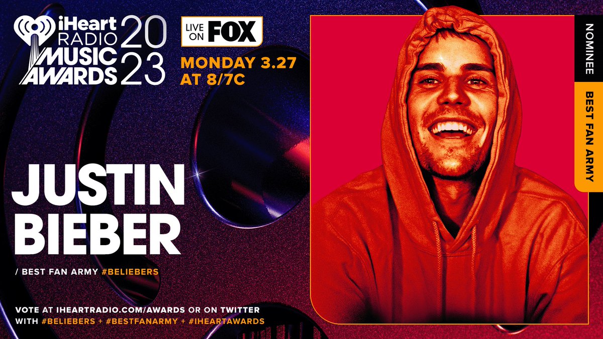I’m voting for #Beliebers for #BestFanArmy at the #iHeartAwards! 

You can vote too by tweeting the 3 hashtags and online at iHeartRadio.com/awards