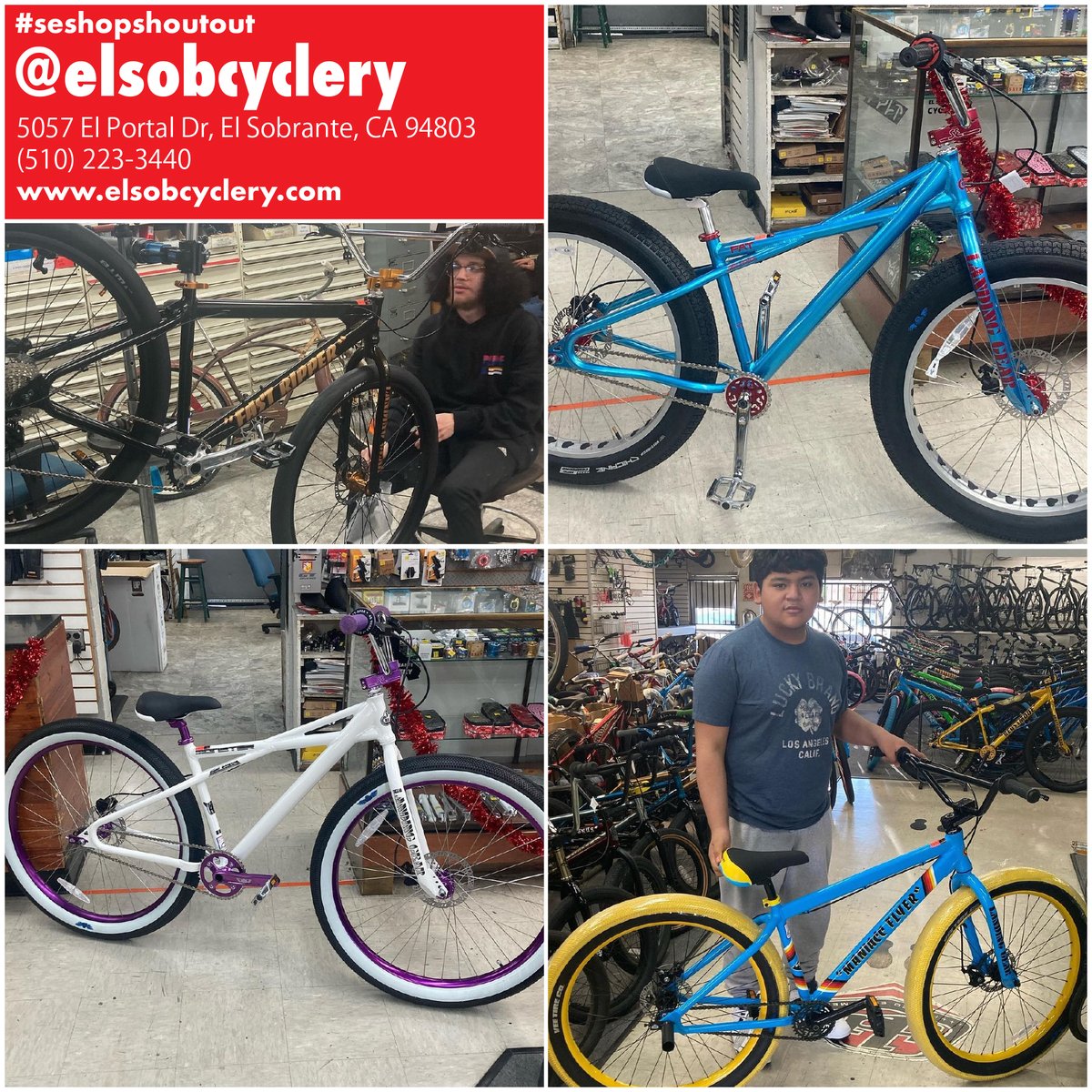 sebikes's tweet photo. You know that @elsobcyclery is a mainstay in the #sebikeslife world. 💪🏽 If you’re in the North Bay area in NorCal, keep this shop on your radar. #seshopshoutout #bikeshop #bikeshoplife #sebikes #bicycle #localbikeshop #fastripper #fatquad #monsterquad #maniaccflyer https://t.co/wvcgMzFrha